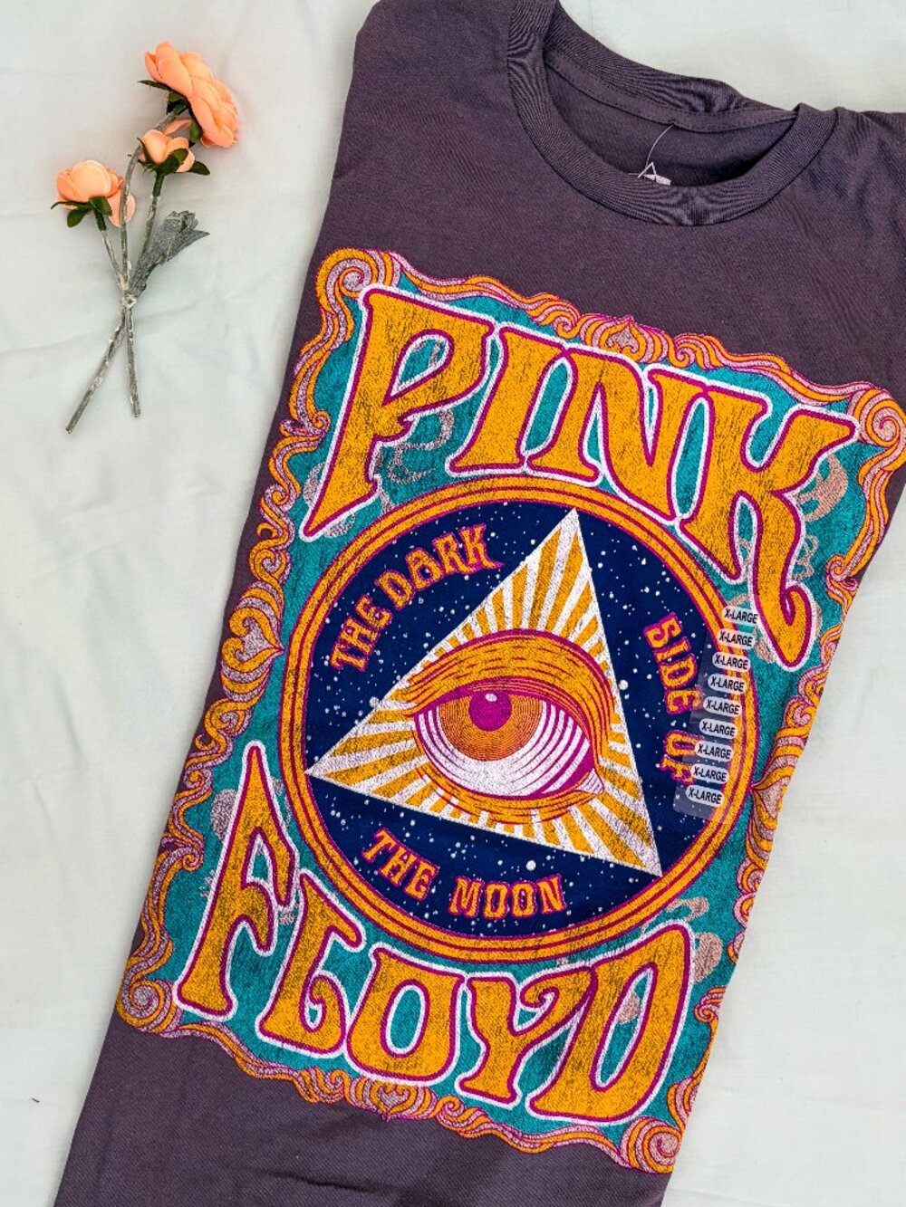 Pink Floyd Dark Side of the Moon T Shirt Mens XL Gray Graphic Band Tee NWOT